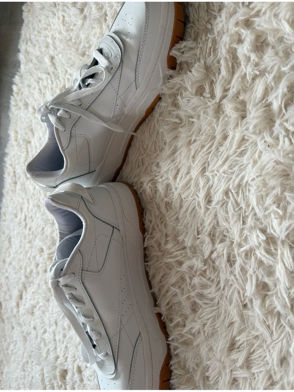 Reebok Women’s White Leather Sneakers with Gum Outsole